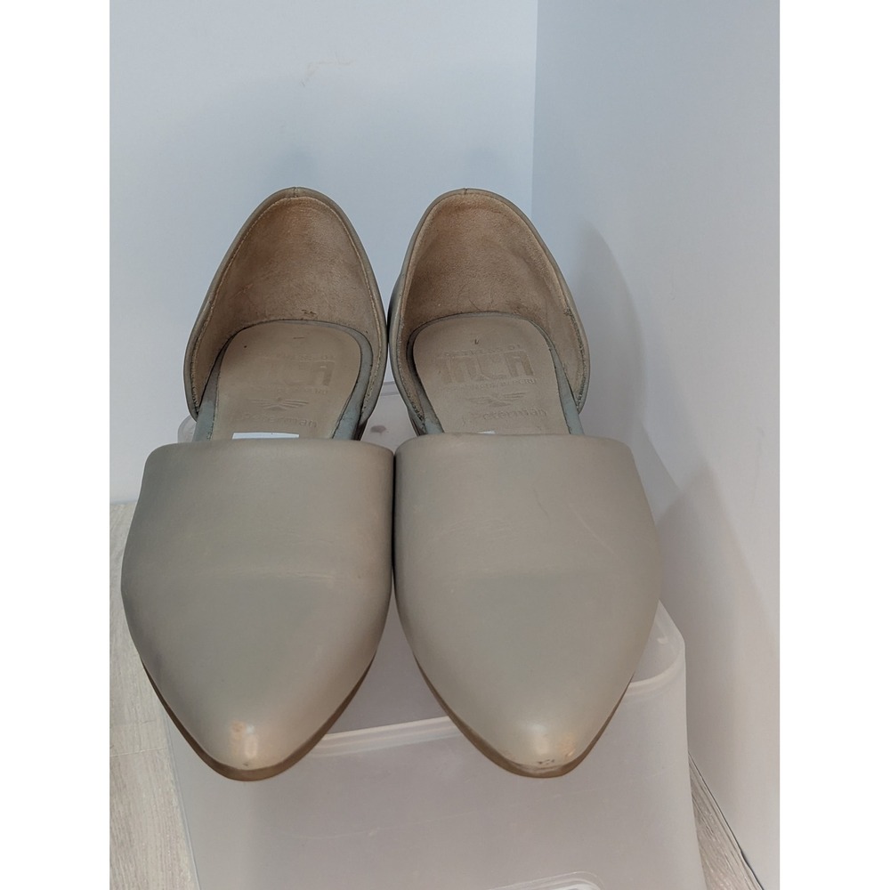 Fortress of Inca J Peterman Grey Leather d'Orsay Pointed Toe Flats Shoes 7
